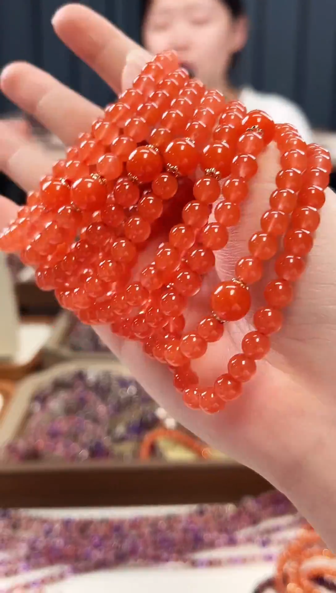 未镶嵌手链南红玛瑙保山河湾南红单圈手串6mm【多样性发一】