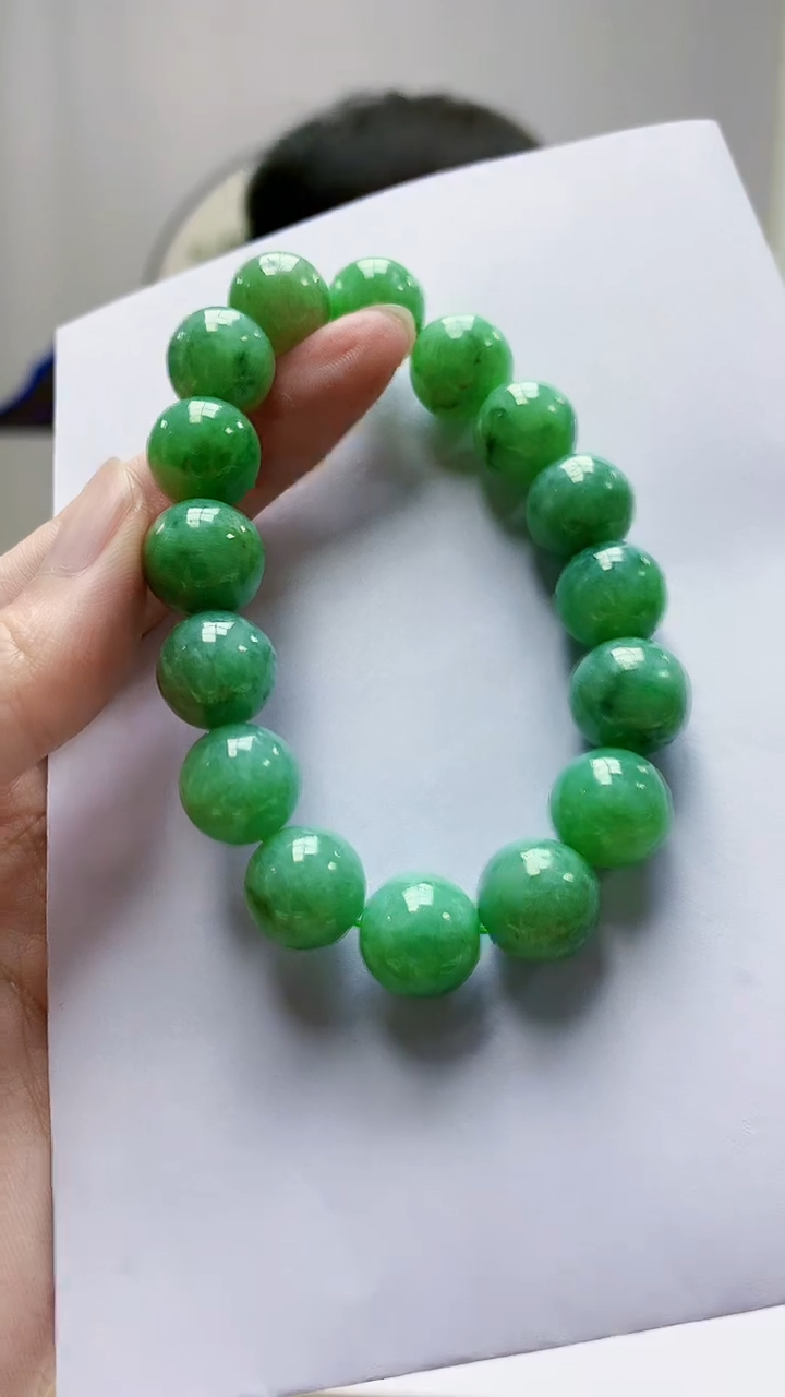 未镶嵌定制翡翠4868zm-毛货手串77