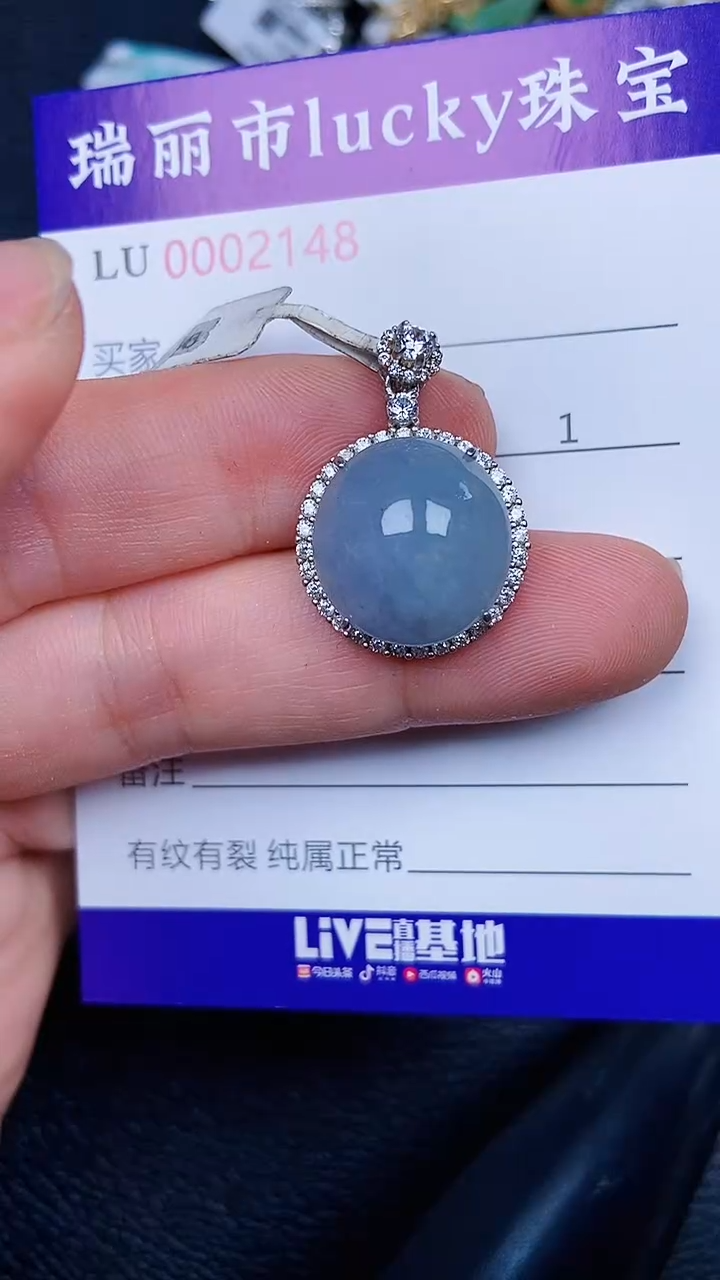 颈饰银S925镶嵌翡翠2148