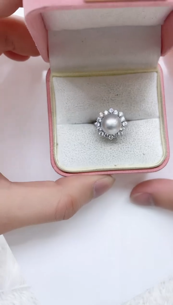 【闪购商品】海水珍珠戒指银S925镶嵌海水珍珠戒指