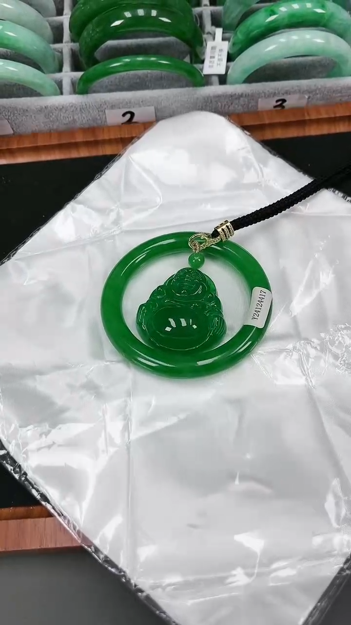 【闪购商品】砖雕s28 冰辣阳绿佛公吊坠
