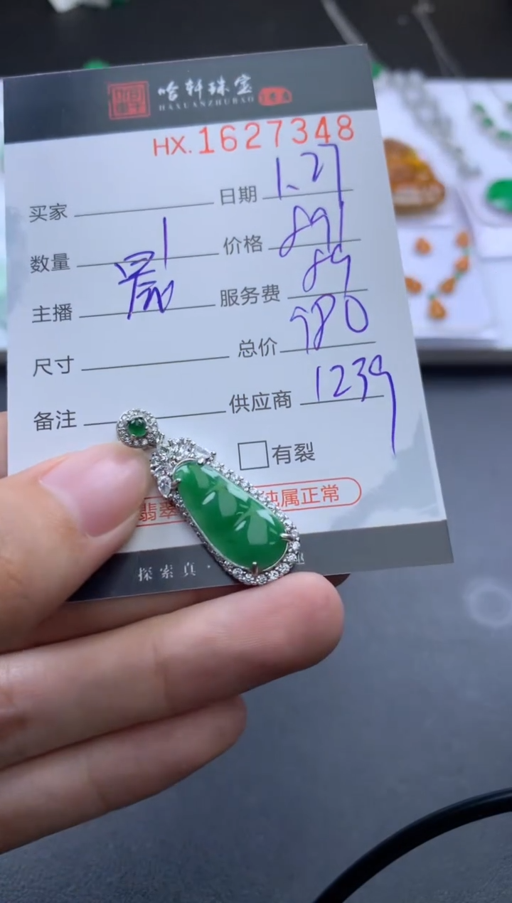 【闪购商品】翡翠挂件未镶嵌哈轩