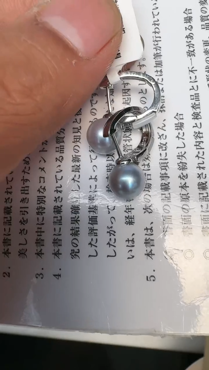 银S925镶嵌耳饰海水珍珠耳扣