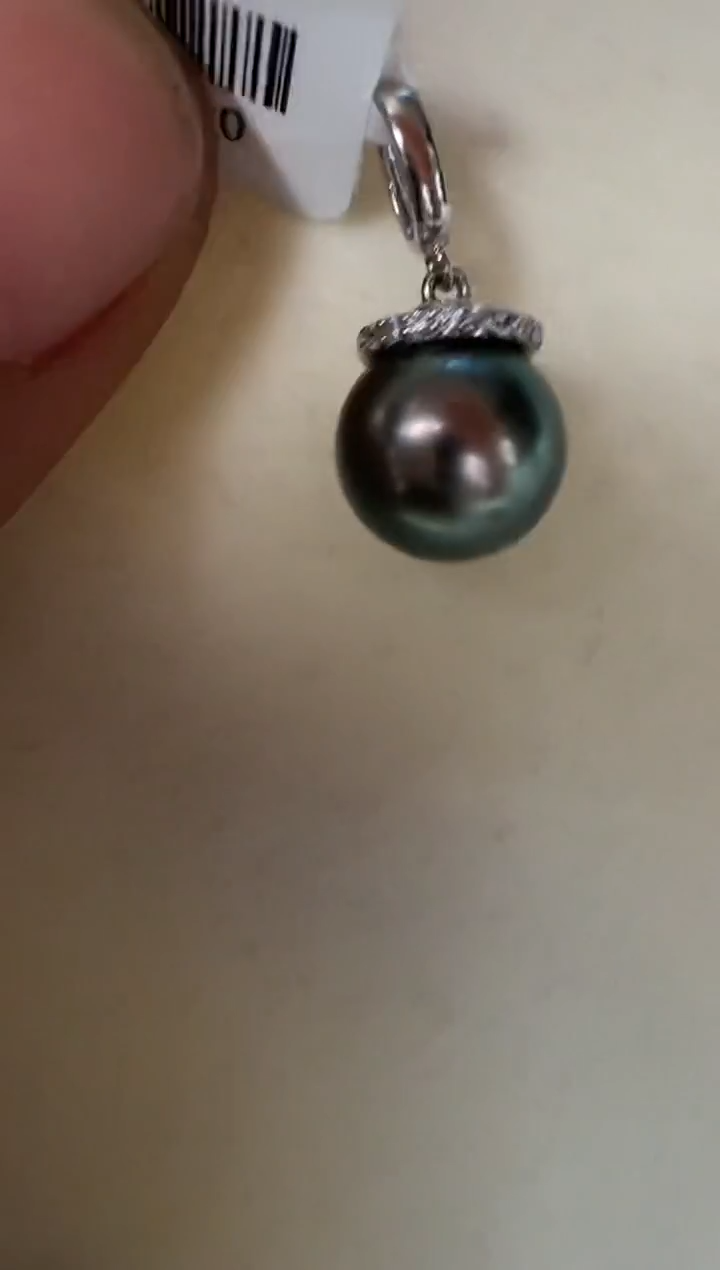 颈饰银S925镶嵌海水珍珠吊坠