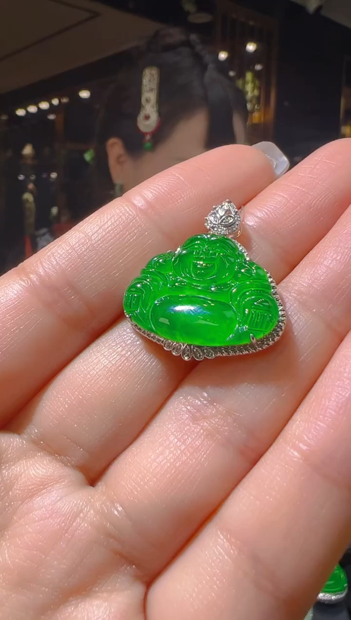 【闪购商品】翡翠吊坠(赠链)18K金镶嵌009(多样性发货)