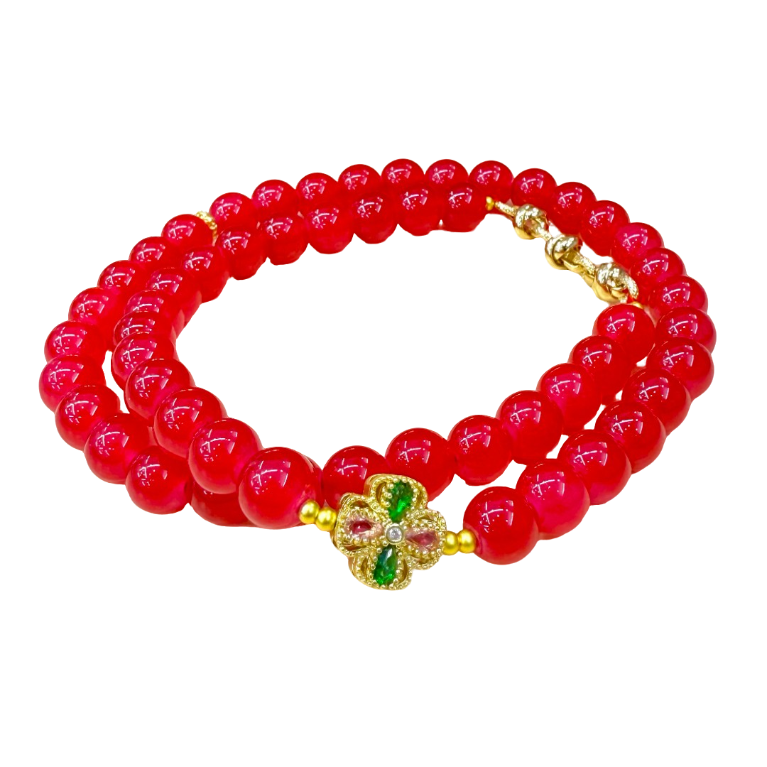 【萝卜珠宝】J026 精美红项链 多样性发其一