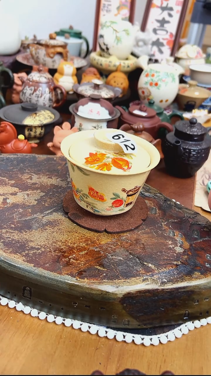   【茶瓷物语】手绘盖碗612