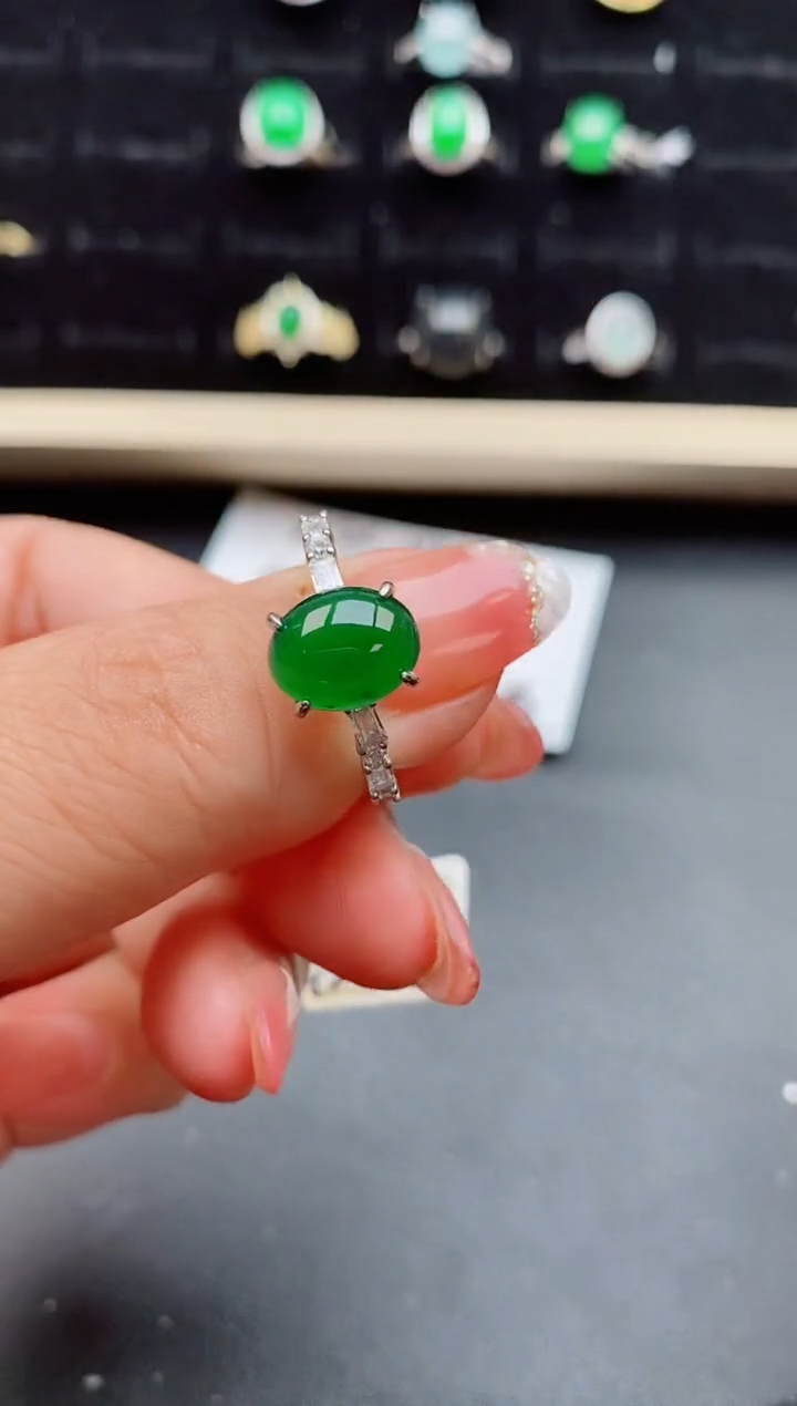 【闪购商品】翡翠戒指银S925镶嵌50805