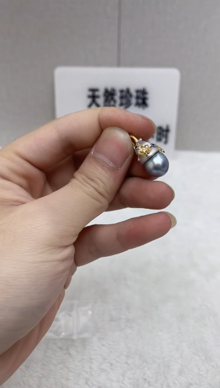 银S925镶嵌颈饰海水珍珠  