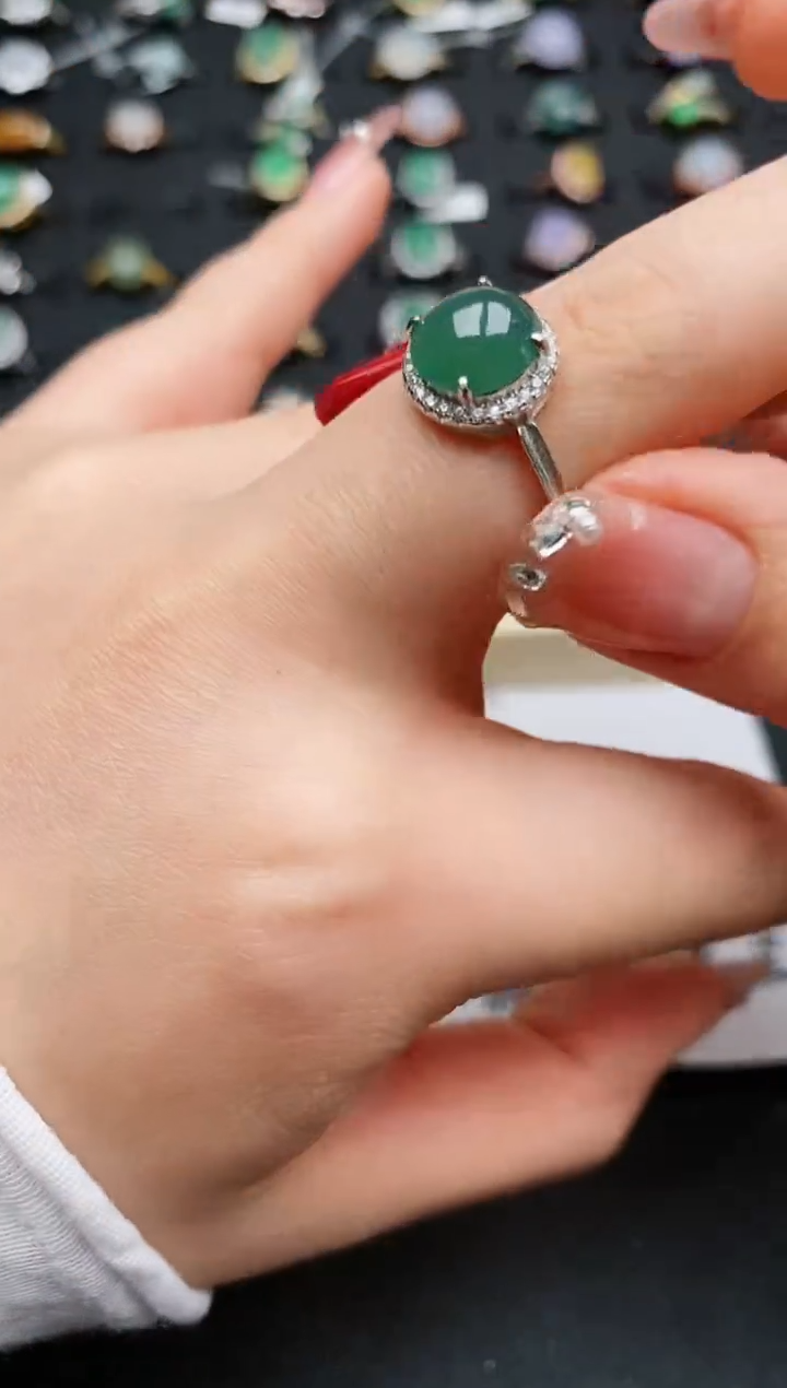 【闪购商品】翡翠戒指银S925镶嵌...........