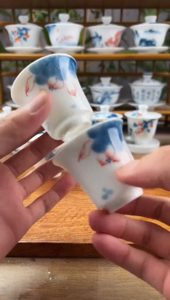 【闪购商品】微瑕线条莲马蹄杯2个