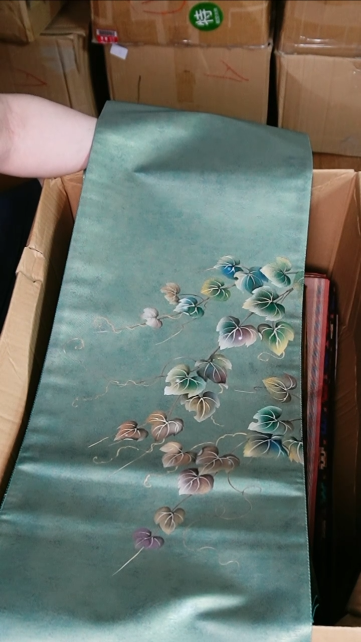 织绣织锦112手绘葡萄叶