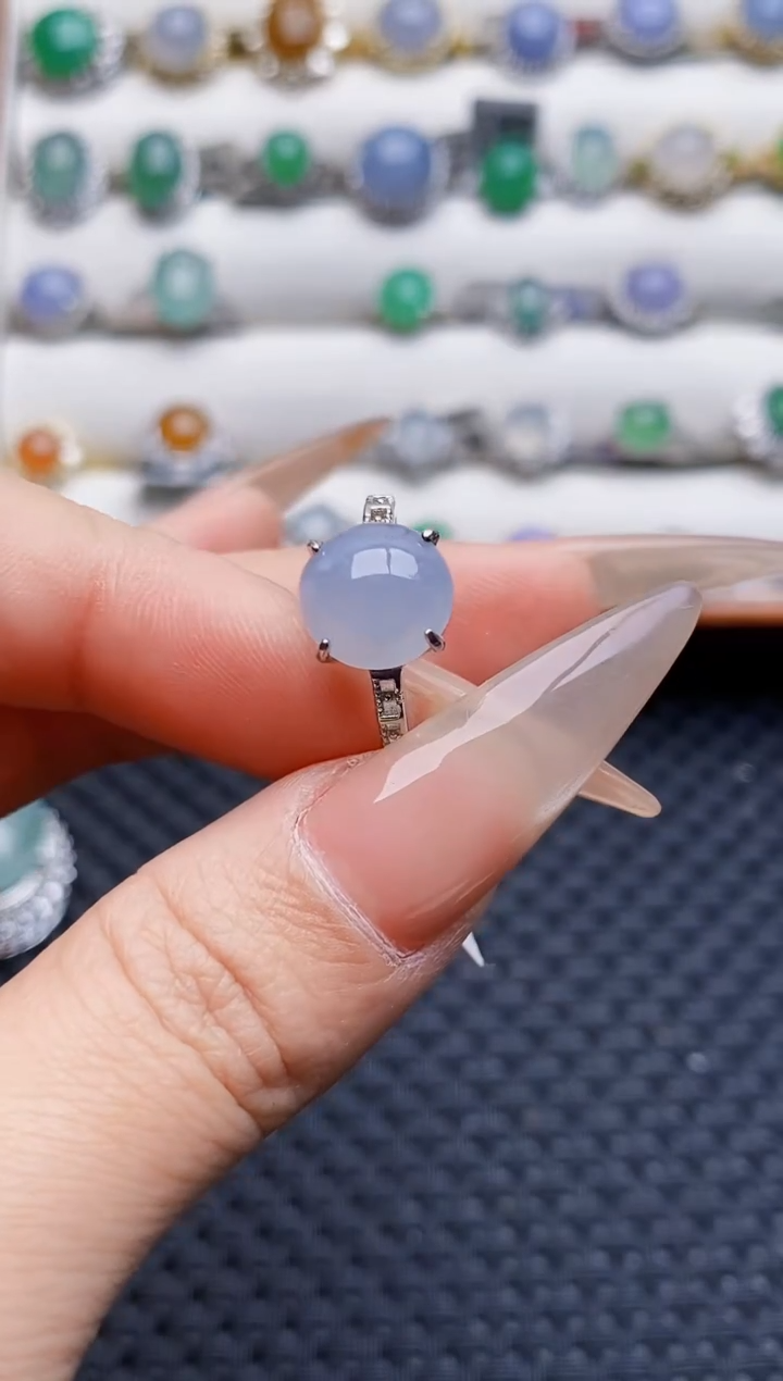 银S925镶嵌戒指翡翠1474