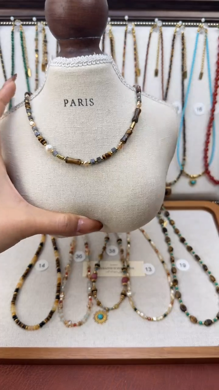 项链钛钢石英质玉骨