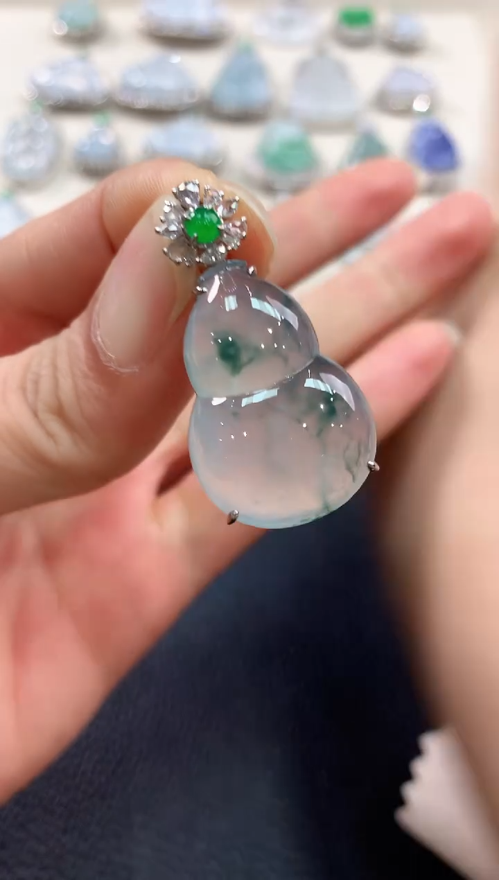 【闪购商品】翡翠吊坠(不含链)18K金镶嵌b163       