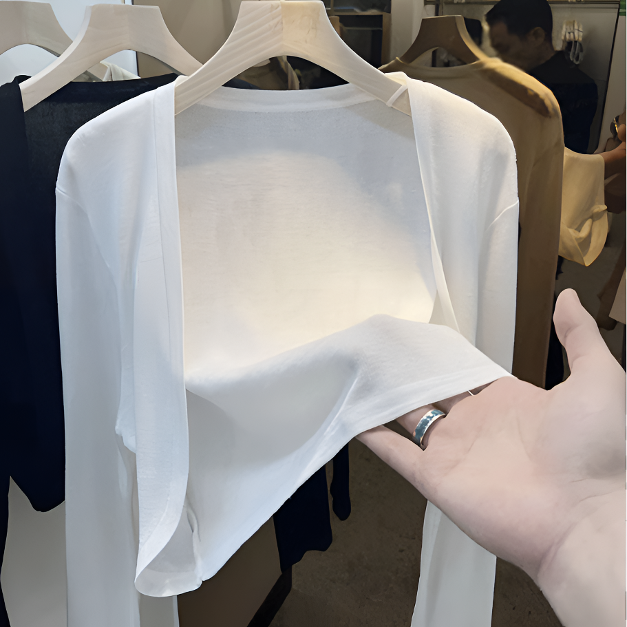 白色短款百搭针织防晒开衫女薄款夏季吊带裙外搭设计感外套罩衫