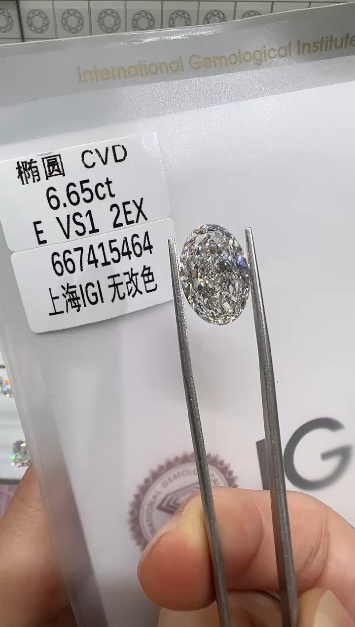 【闪购商品】实验室培育钻石裸石未镶嵌@6.65 ct 先鉴赏，再定制！