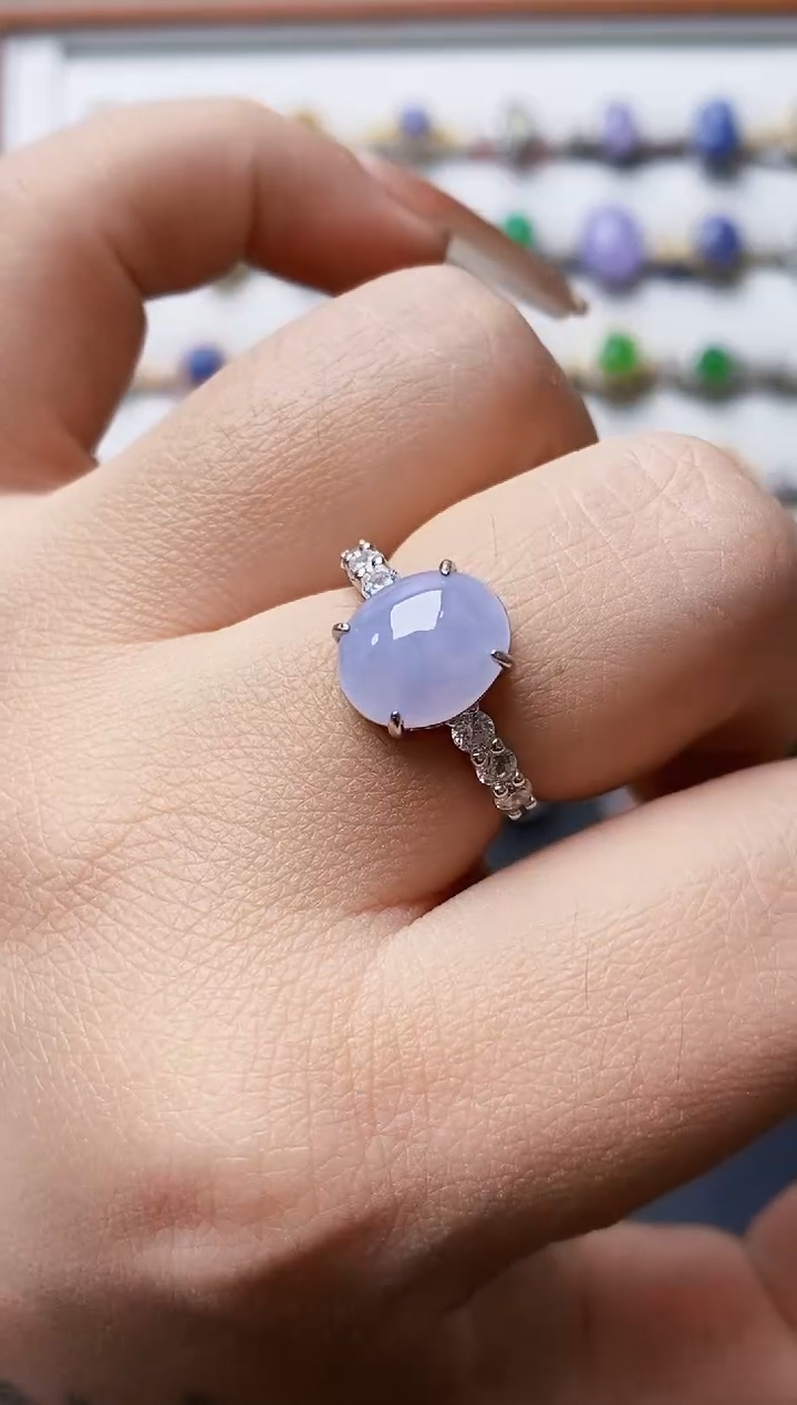 银S925镶嵌戒指翡翠0113