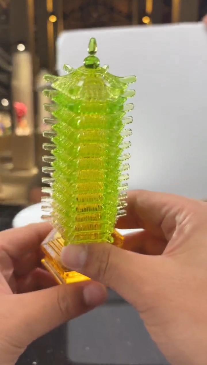 摆件绿金文昌塔小号艺术摆件