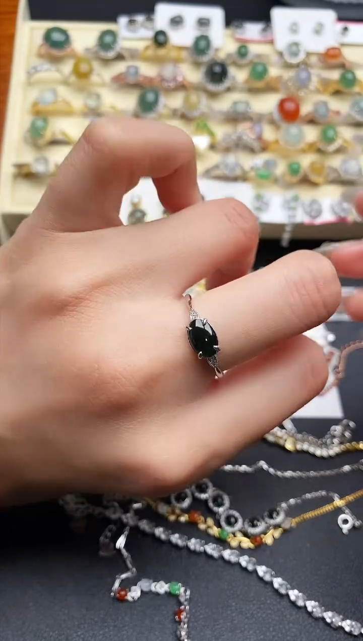 【闪购商品】翡翠戒指银S925镶嵌111111111+10