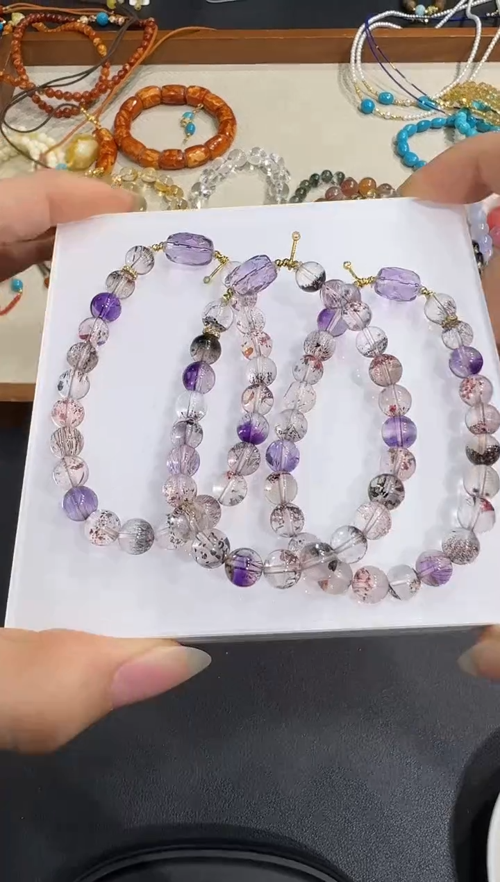 18K金镶嵌手串水晶X1203-6632-26多样性一件