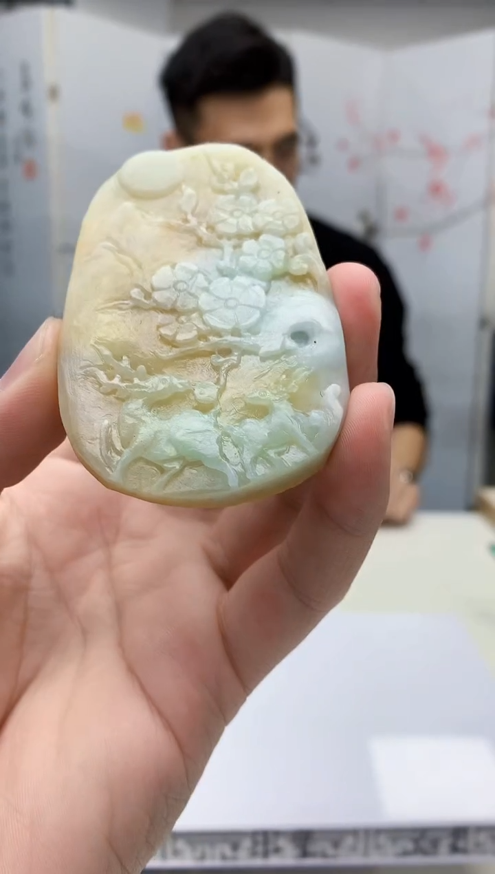 【闪购商品】定制翡翠未镶嵌5157bb-毛货挂件19