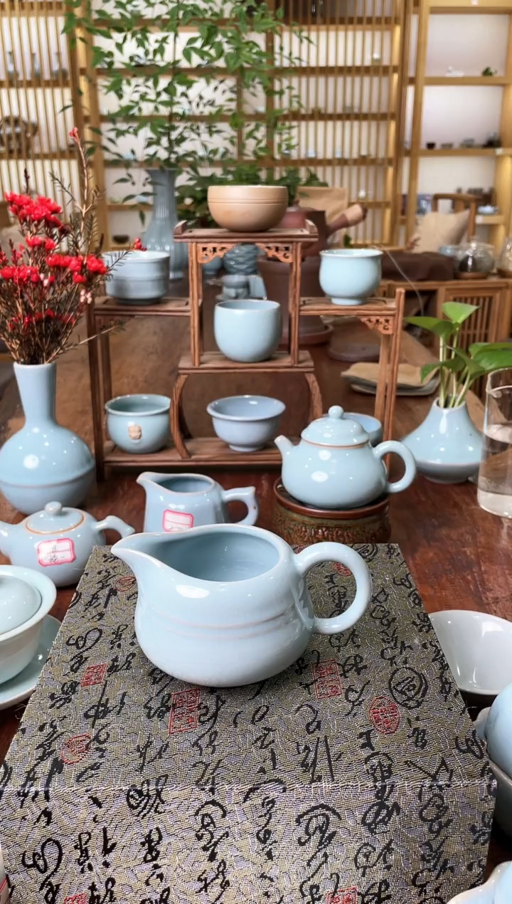 【闪购商品】其他微瑕天青釉朱家汝窑款弦纹公道