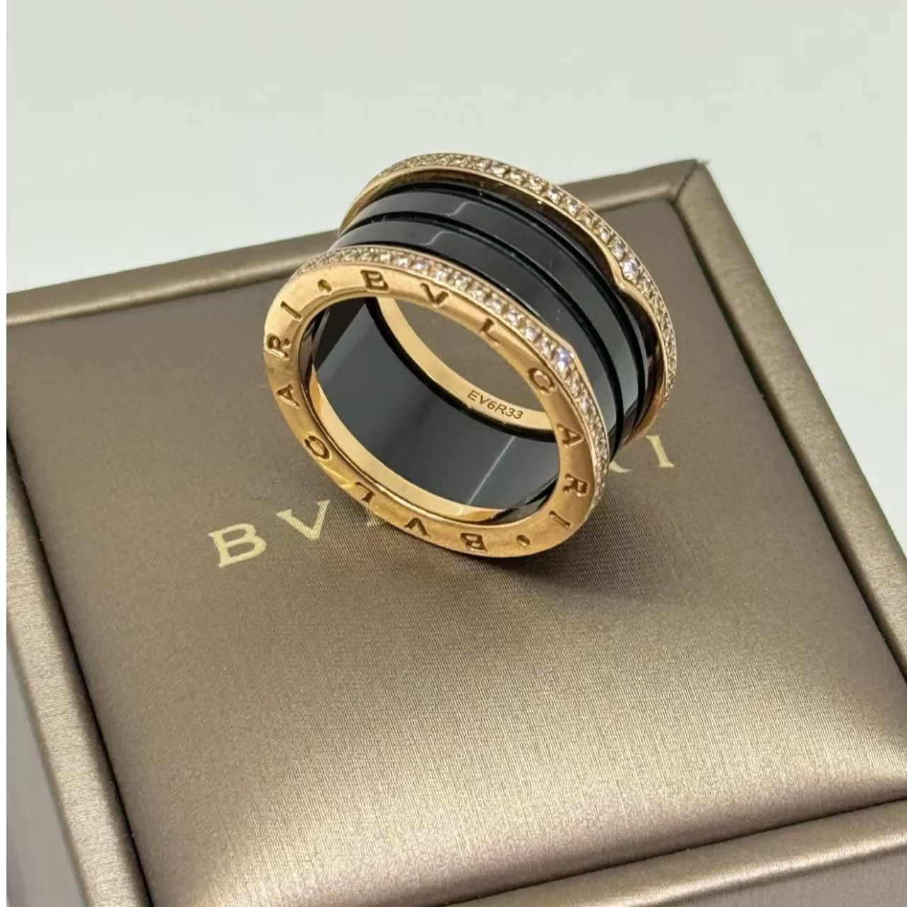 99新 BVLGARI/宝格丽 小花佳珊P201446406 弹簧戒指 四圈 49