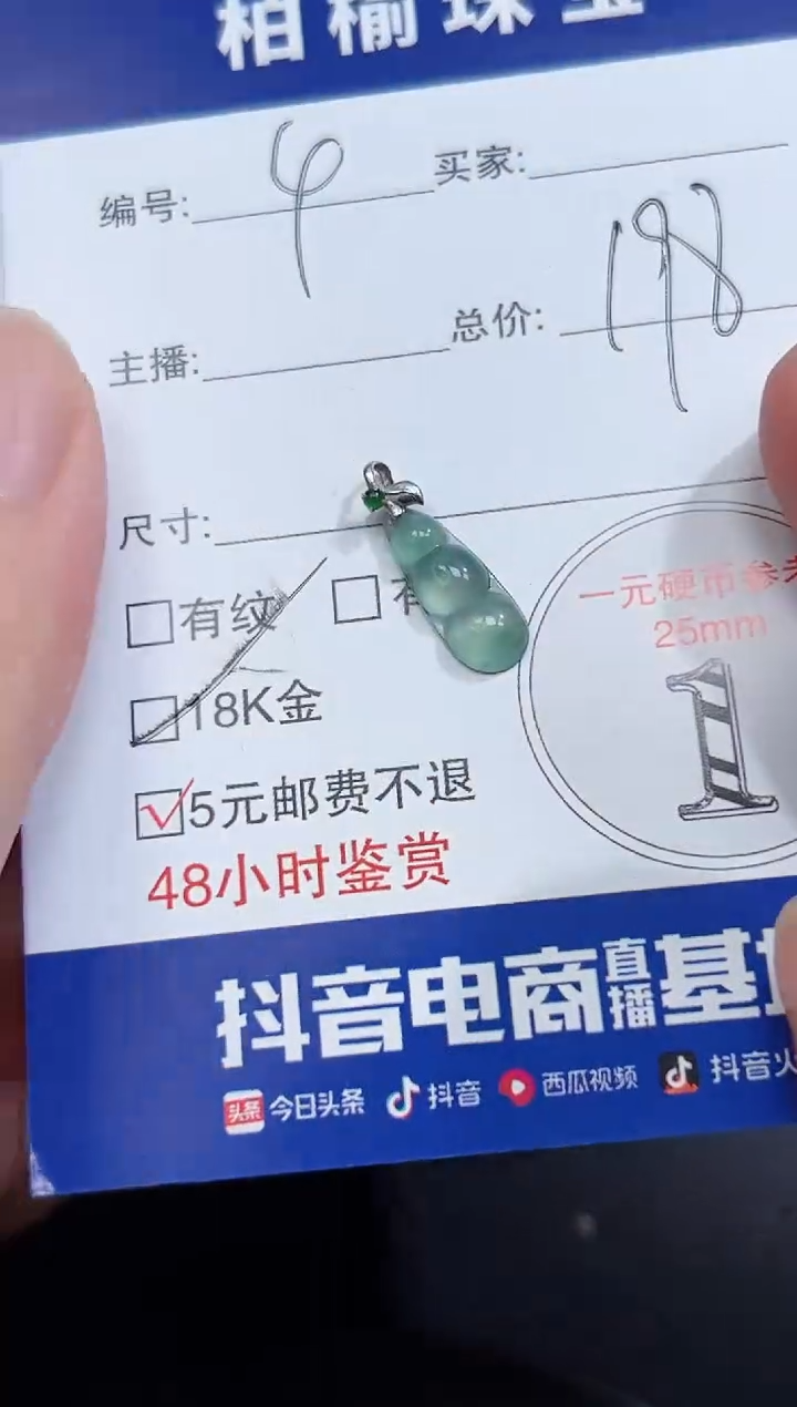 翡翠18K金镶嵌颈饰4豆子