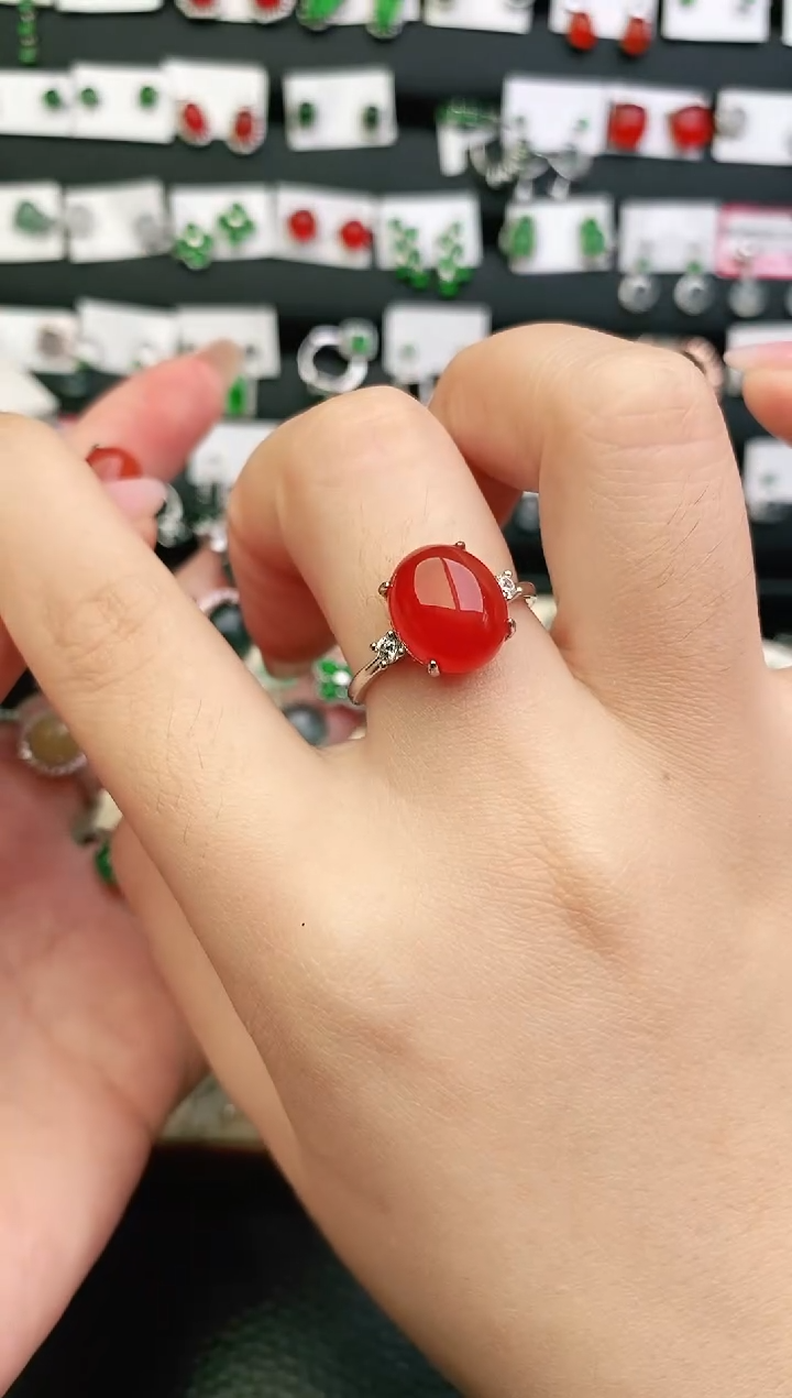 银S925镶嵌戒指玛瑙/玉髓0