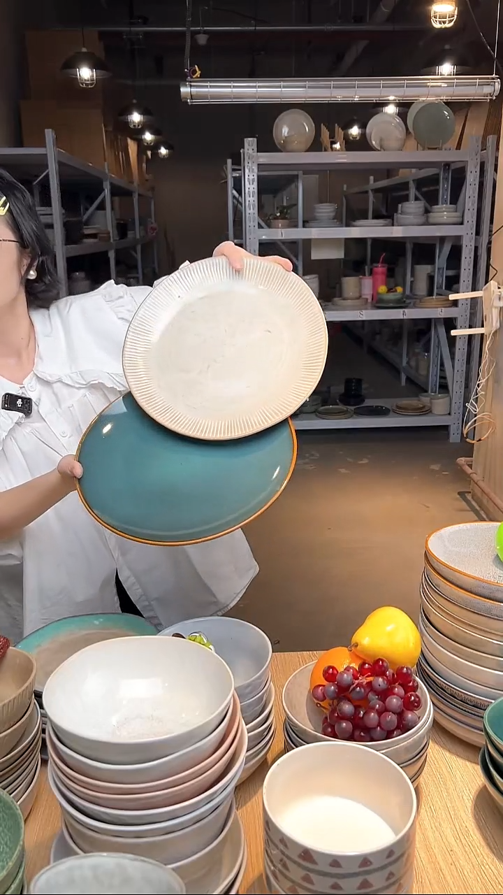 瓷92外贸尾货高温釉下彩陶瓷餐具默认微瑕