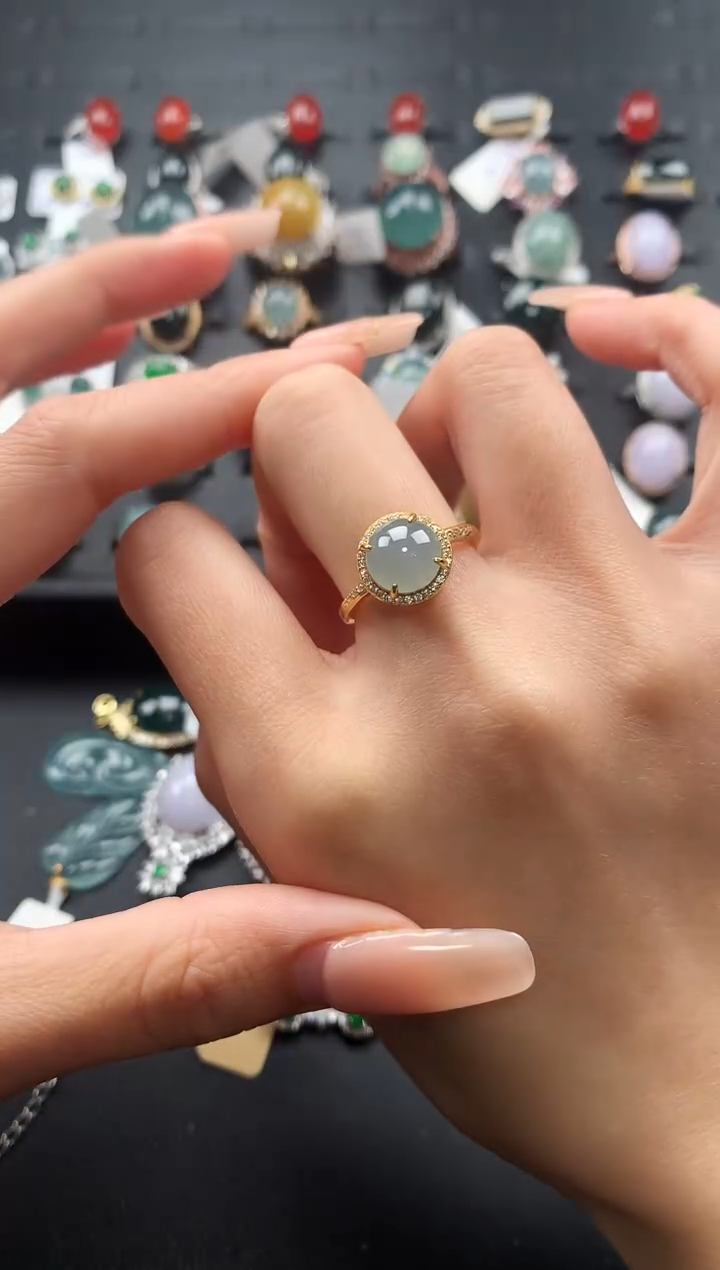 【闪购商品】翡翠戒指银S925镶嵌547645376547654