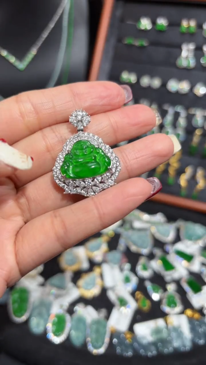 【闪购商品】翡翠颈饰银S925镶嵌佛公/支持复检/一件