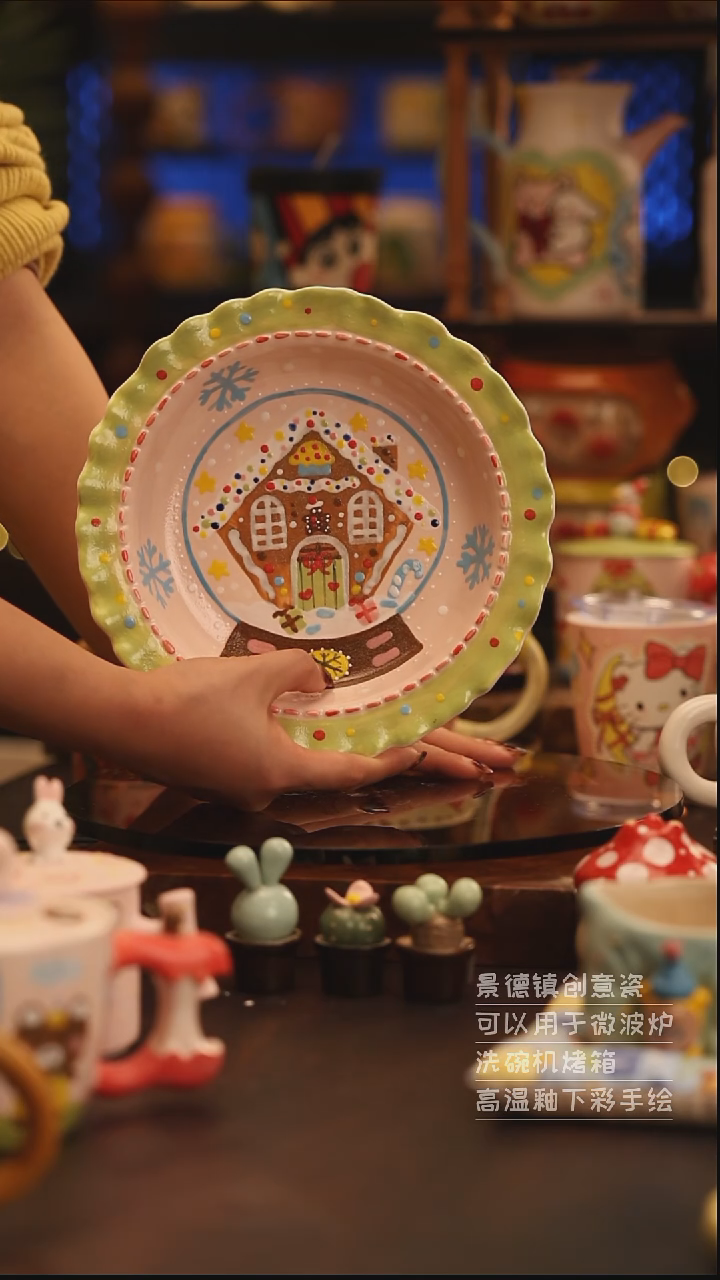 陶瓷景德镇可爱陶瓷釉下彩绘设计师款