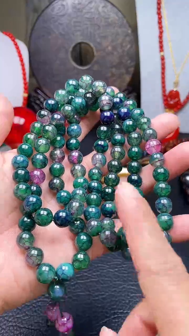 未镶嵌颈饰玛瑙/玉髓天然珠宝冰清紫龙鳞【多样性拍一发一】