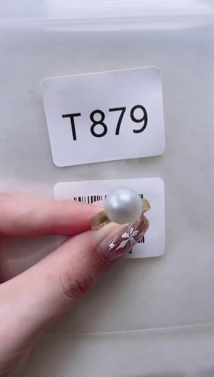 银S925镶嵌海水珍珠戒指T879