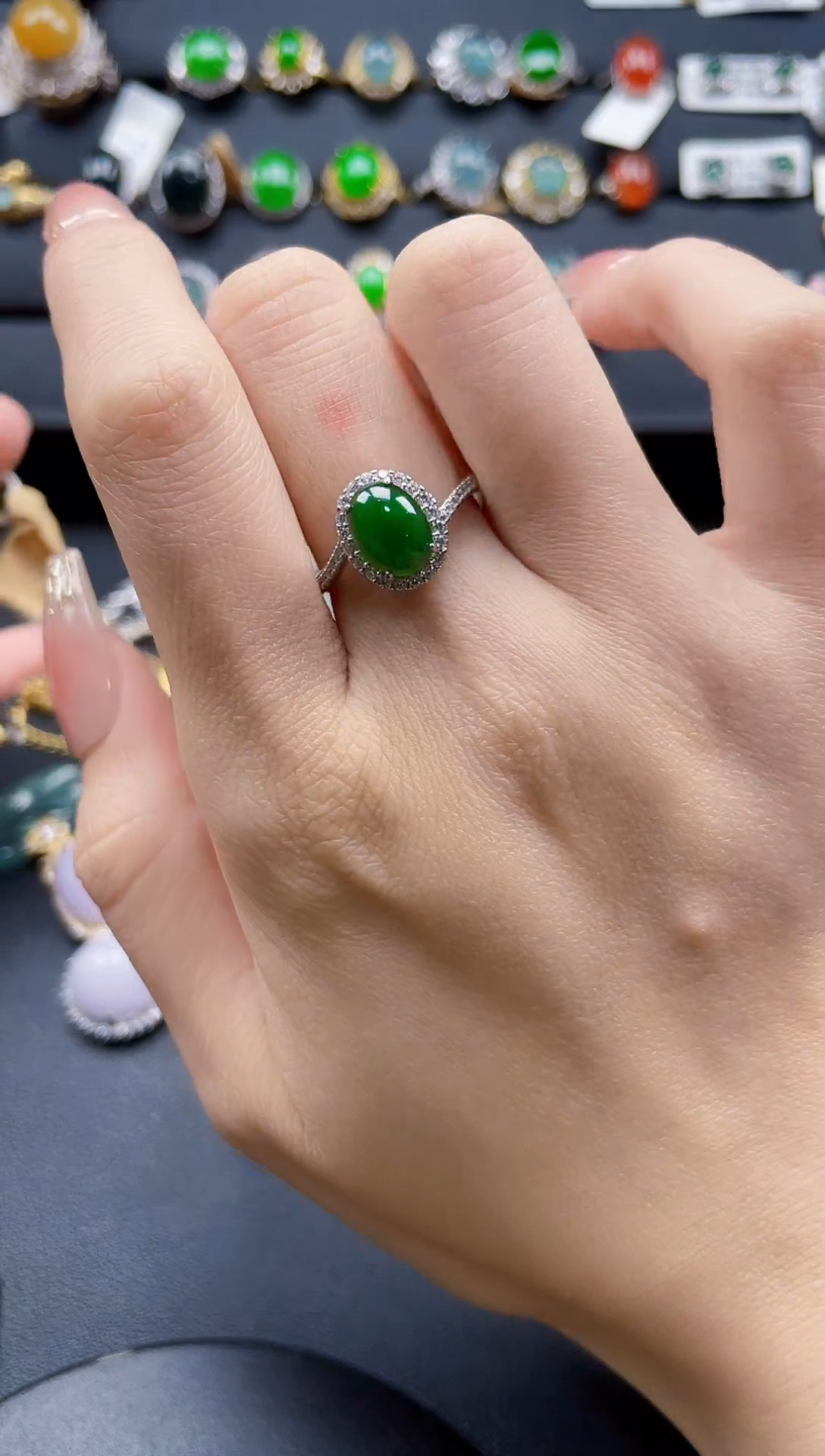 【闪购商品】翡翠戒指银S925镶嵌68765