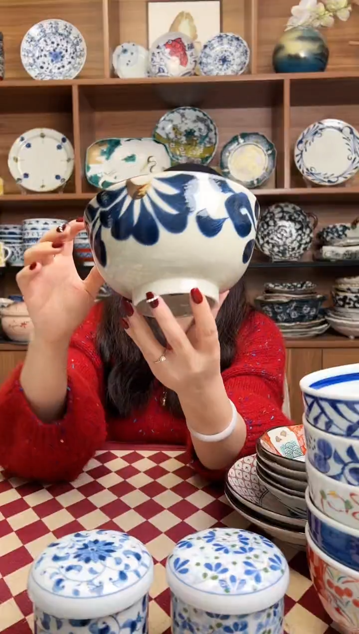 【闪购商品】瓷片蓝唐草轻量瓷16cm井型面碗