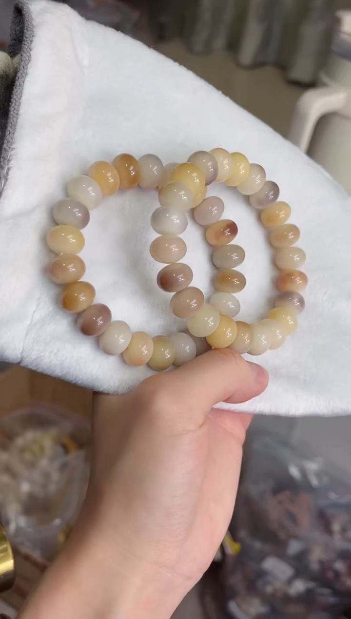 菩提根/象牙果手串v04紫美人玉化算盘9*12手串