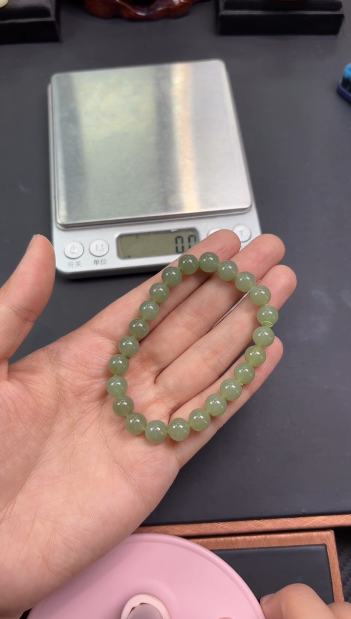 【闪购商品】和田玉手串未镶嵌若羌微色差卡8