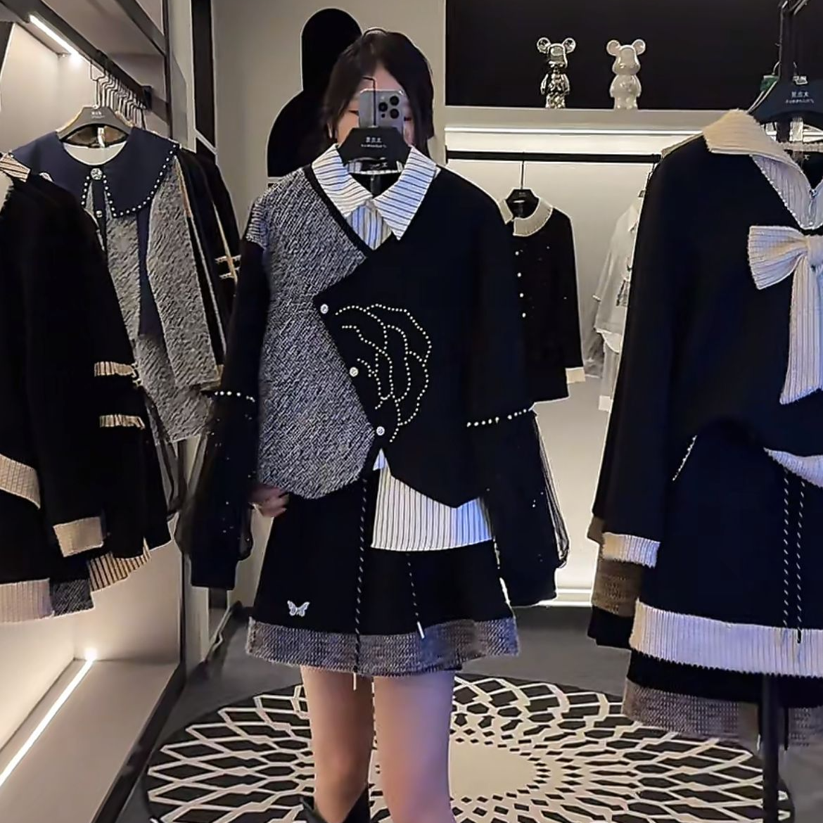 【宠粉价】（加绒）休闲风极简风假两件衬衫时尚套装TZ-839