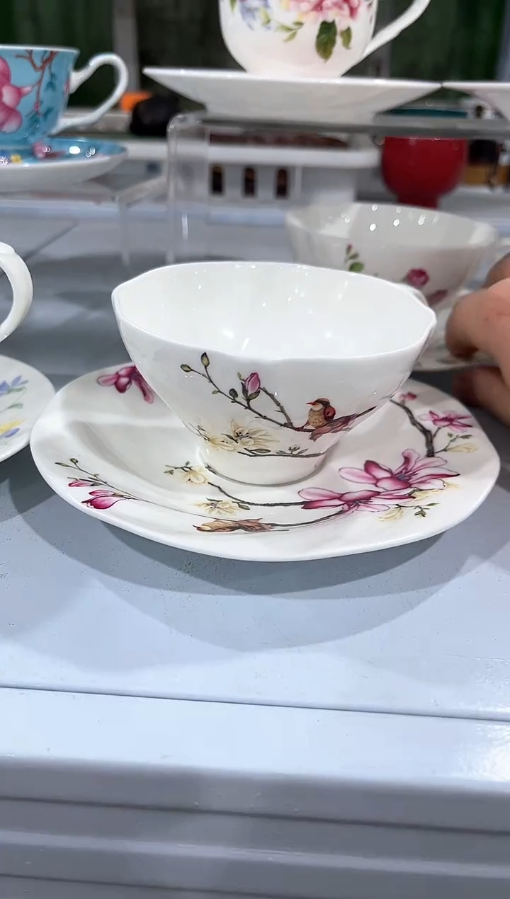 杯子骨瓷（简装）咖啡杯碟一套