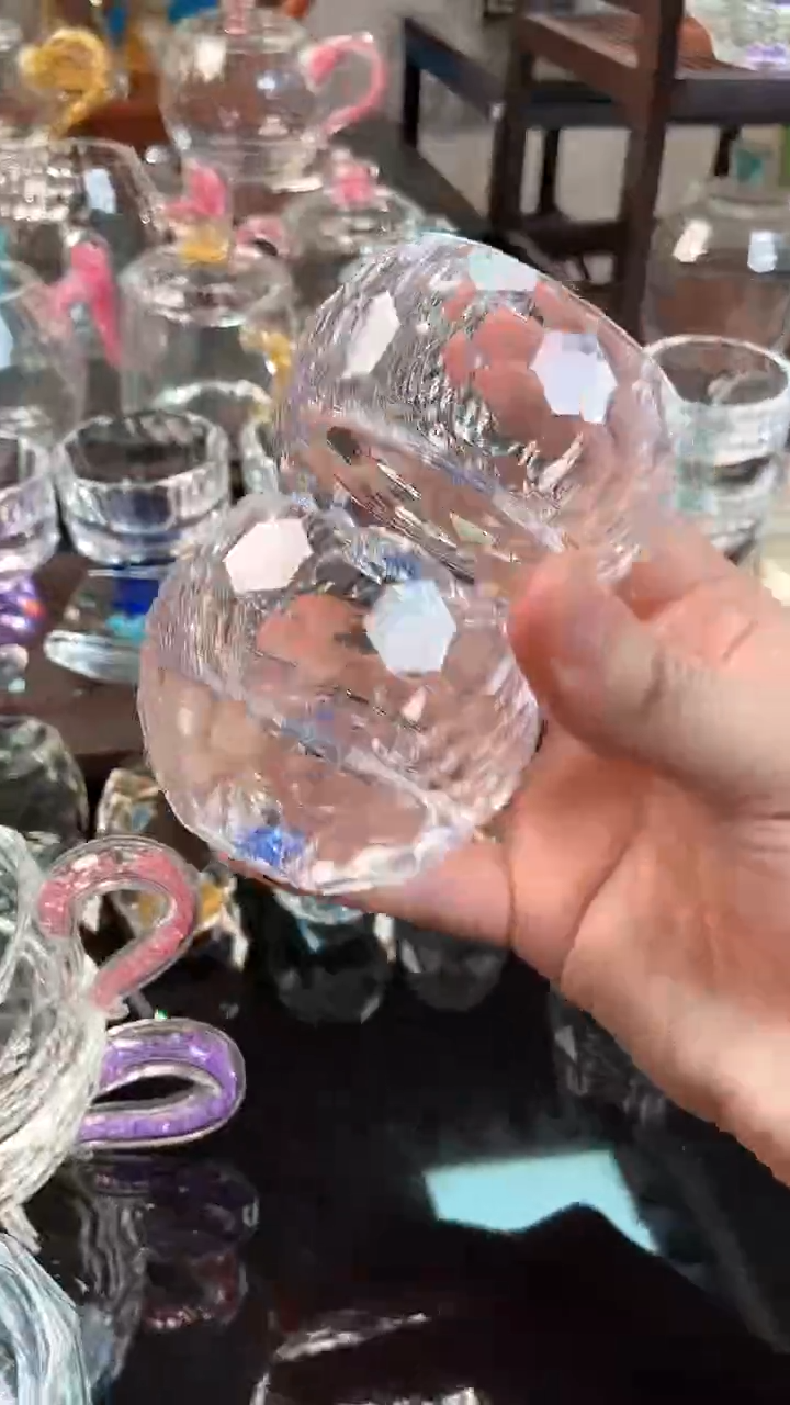 【闪购商品】杯玺宴新款水晶球形茶碗蓝钻2个装