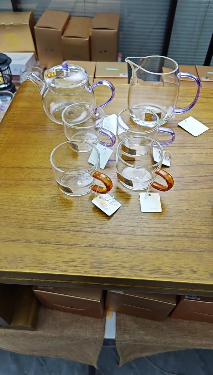 青云壶加澄然茶海加2对清尚杯浅紫色金标