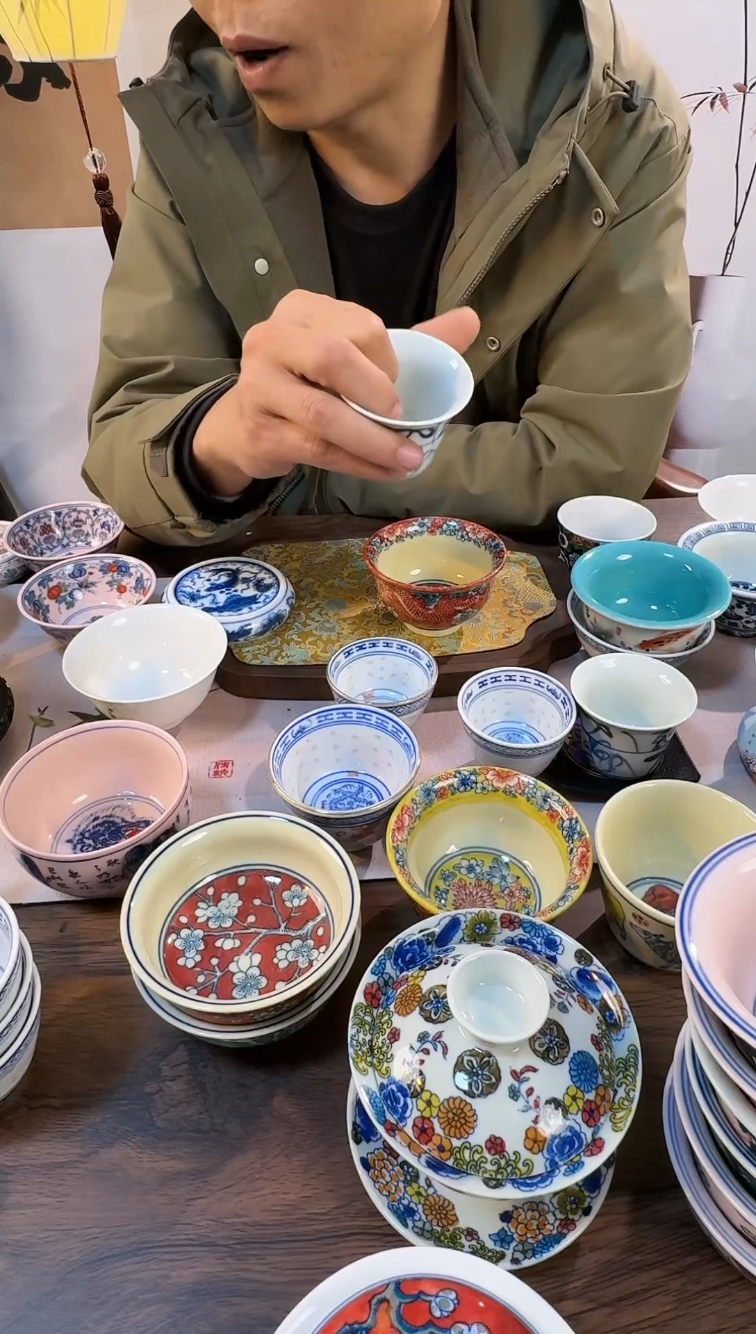 杯子瓷青花刀字纹