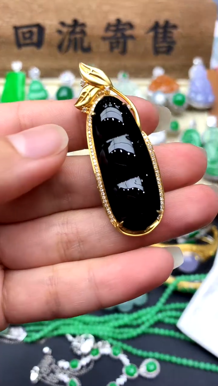 【闪购商品】翡翠颈饰18K金镶嵌370-中国好珍宝