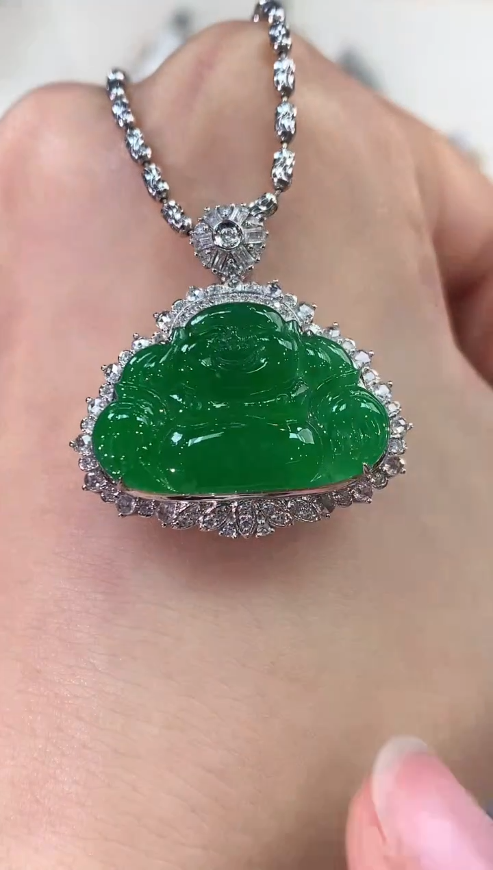 【闪购商品】翡翠吊坠(不含链)18K金镶嵌 c52