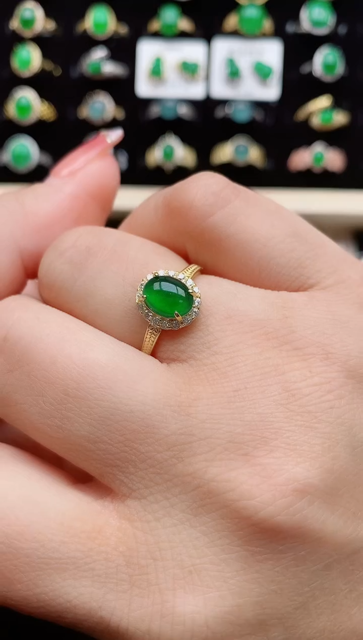 【闪购商品】翡翠戒指银S925镶嵌50850