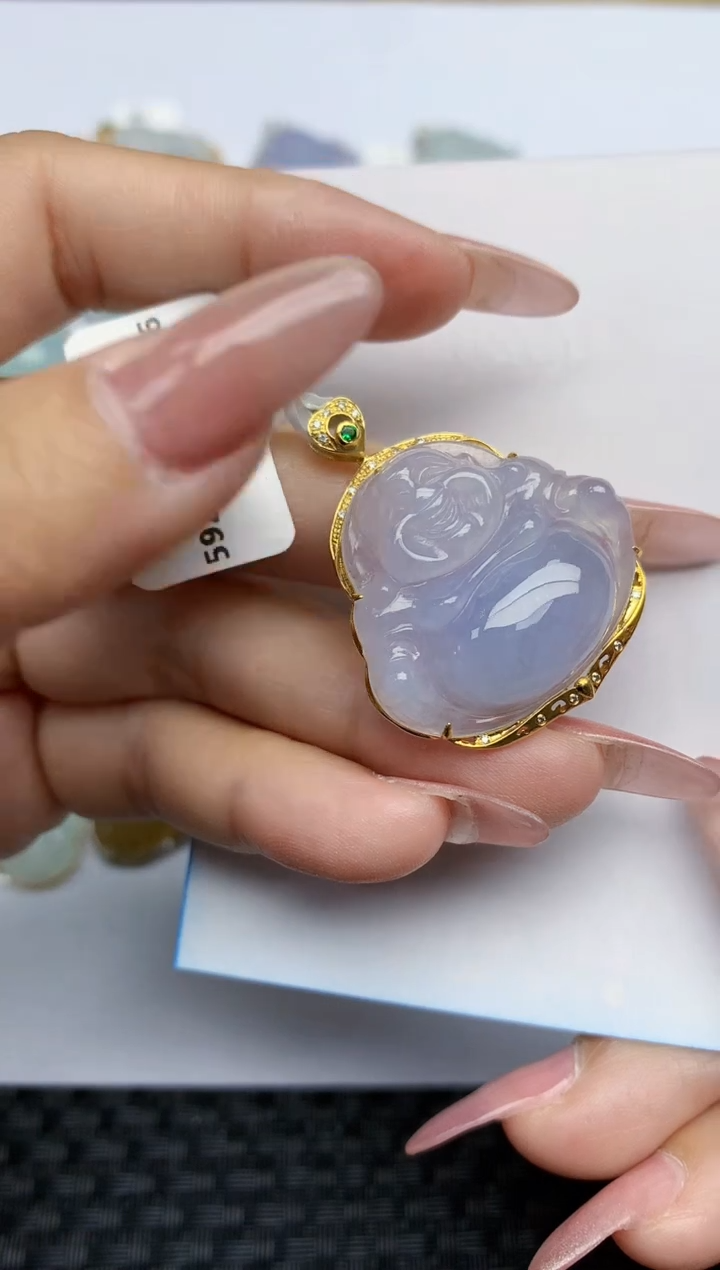 【闪购商品】翡翠颈饰18K金镶嵌天然A货翡翠 140