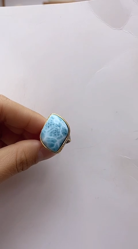 【闪购商品】针钠钙石（海纹石）手镯银S925镶嵌戒指